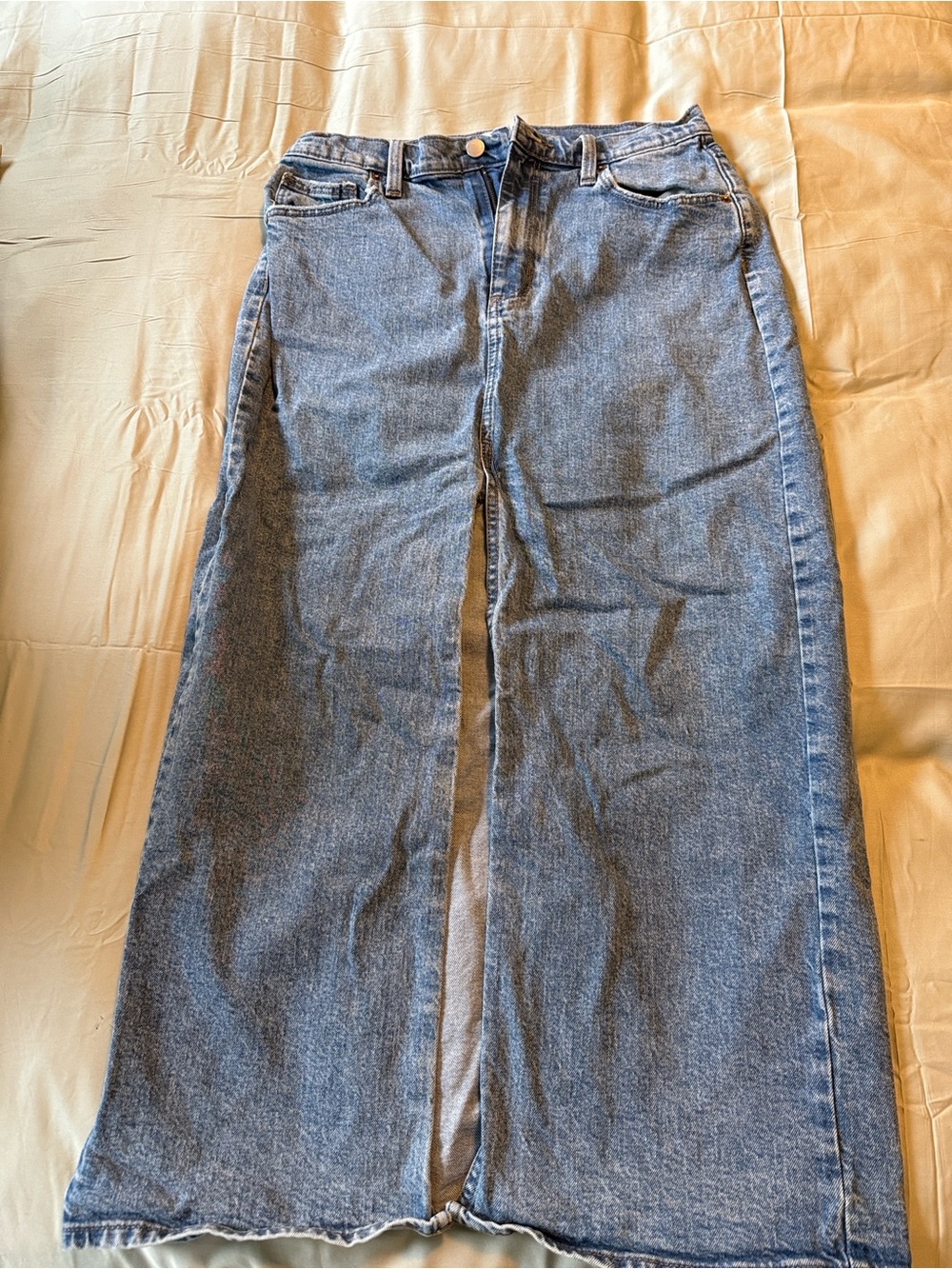 Classic High-Waist Long Jean Skirt Women